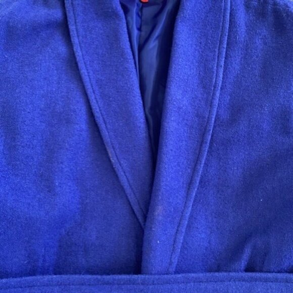 NARCISCO Rodriguez Design Nation Cobalt Blue Cocoon Belted Coat Jacket Small - Picture 14 of 15